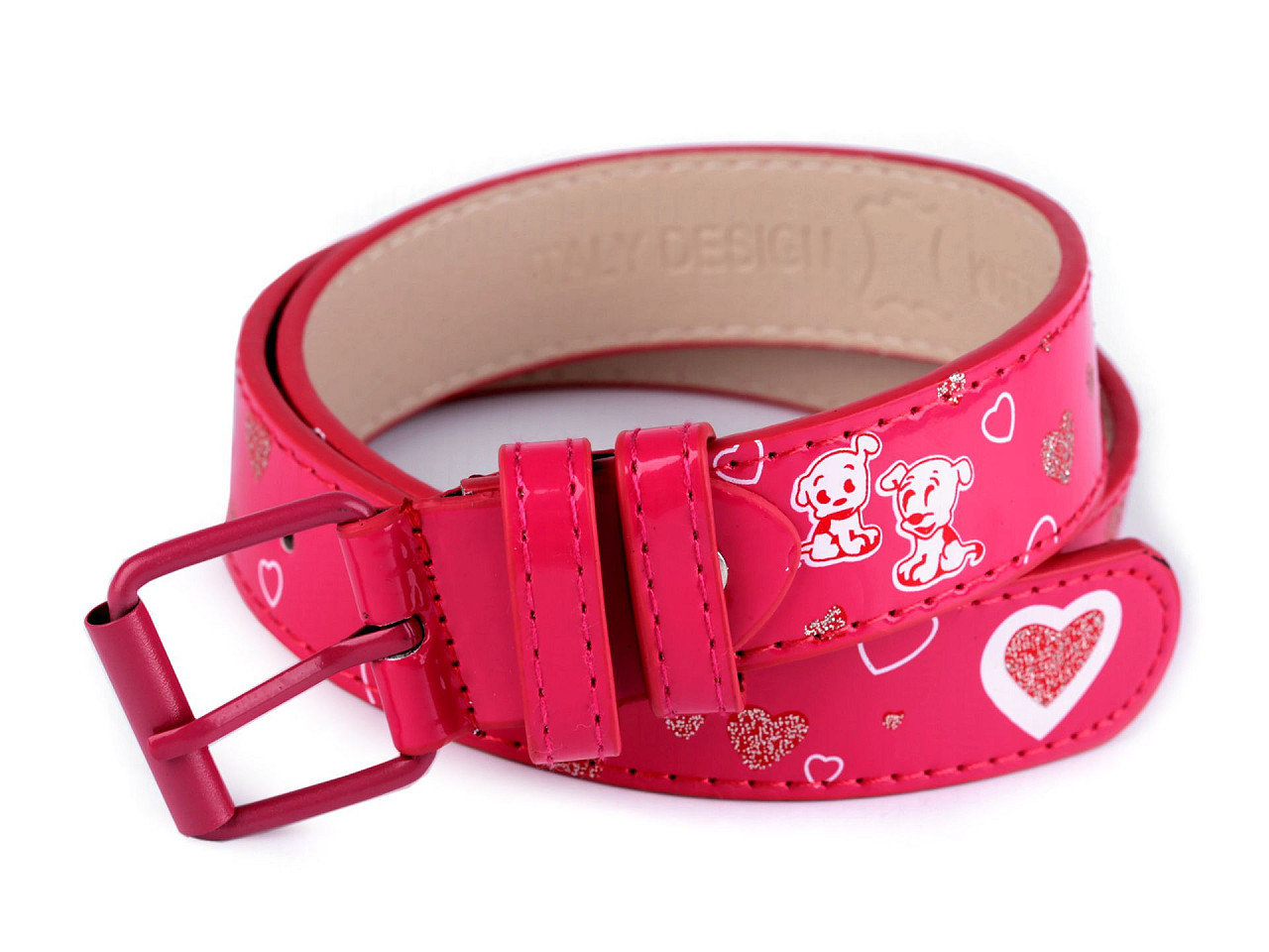 Dívčí pásek šíře 2,9 cm, barva 8 (85 cm) pink
