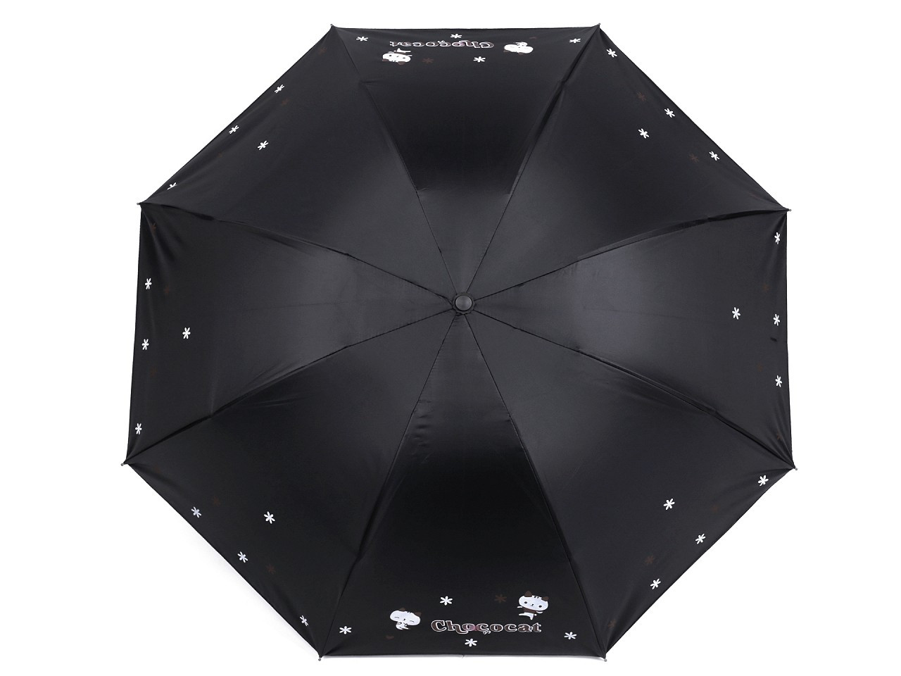 Dámský skládací deštník květy, barva 15 černá
