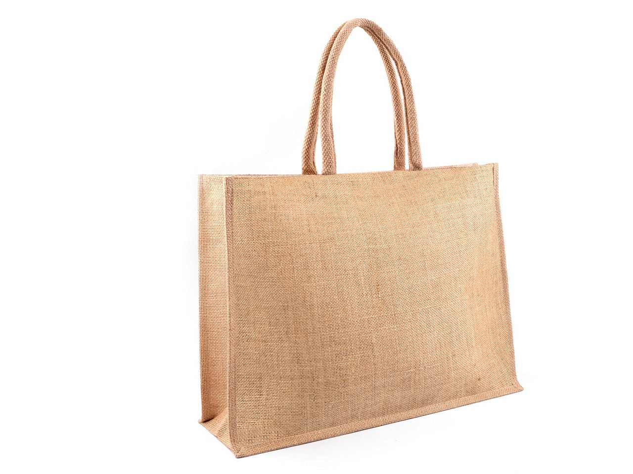 Jutová taška k dozdobení se zipem 42x32,5 cm, barva režná přírodní