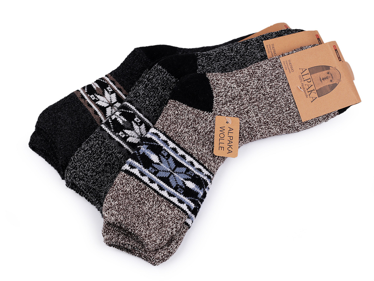 Pánské ponožky thermo Alpaka, barva 5 (43-47) mix náhodný