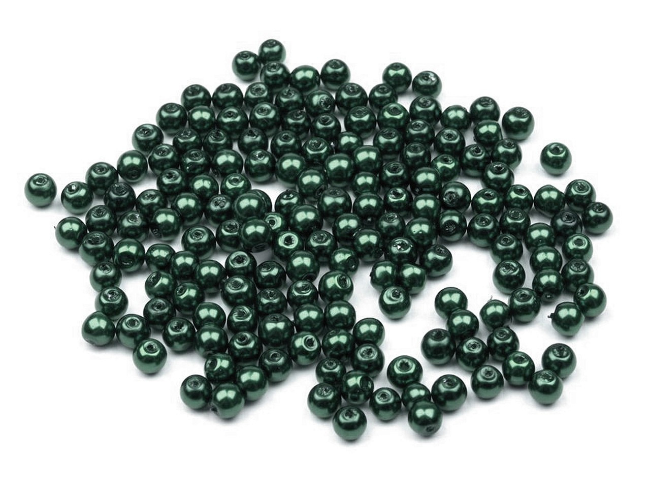 Skleněné voskové perly Ø4 mm, barva 59B zelená tmavá