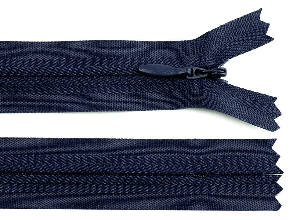 Fotografie Spirálový zip skrytý No 3 délka 20 cm, barva 330 modrá tmavá