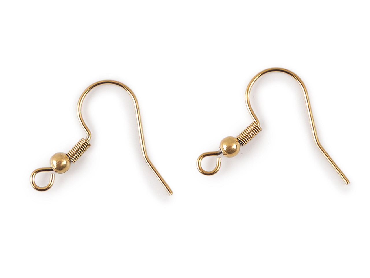 Afroháček s pružinkou a kuličkou z nerezové oceli, barva zlatá