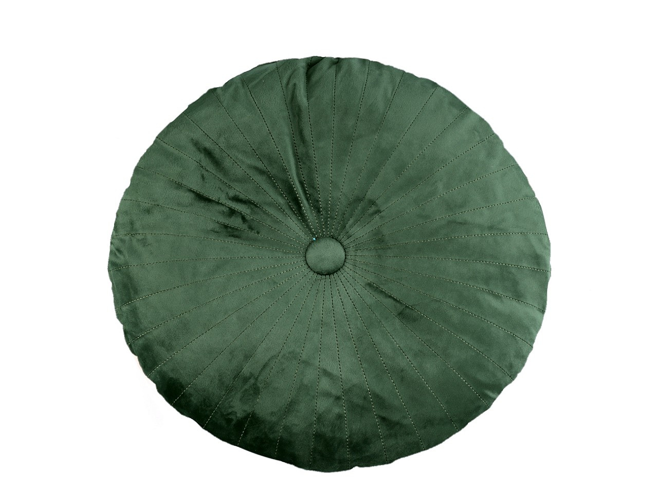 Kulatý sametový polštář Ø40 cm, barva 6 zelená tmavá