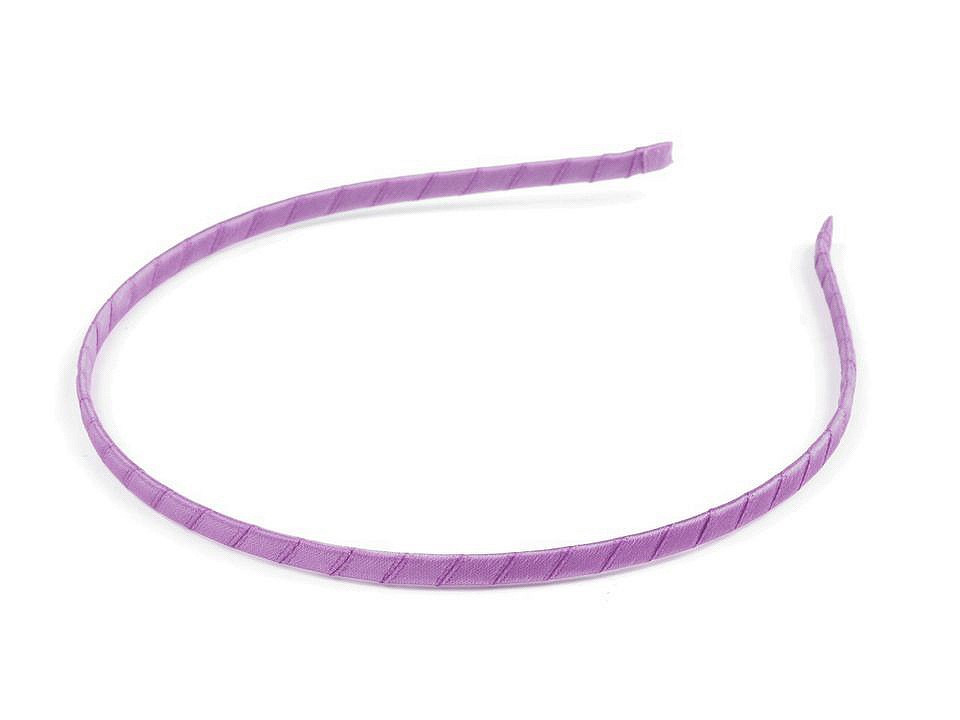 Saténová čelenka do vlasů, barva 15 fialová lila