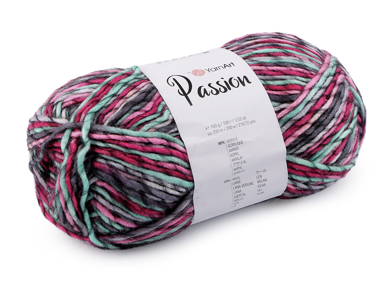 Pletací příze Passion 100 g, barva 2 (1252) vínová