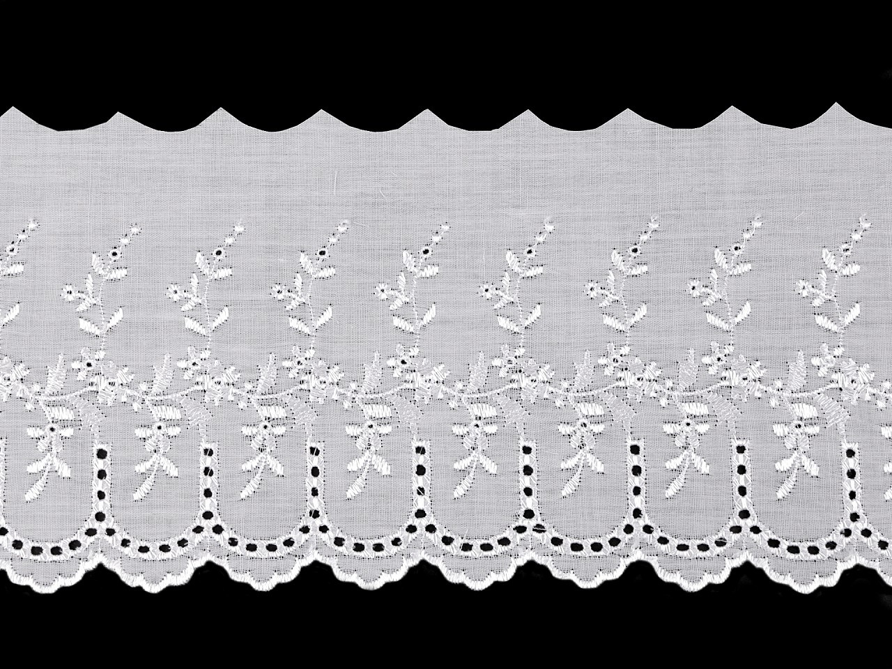 Madeira - štykování šíře 12 cm, barva bílá