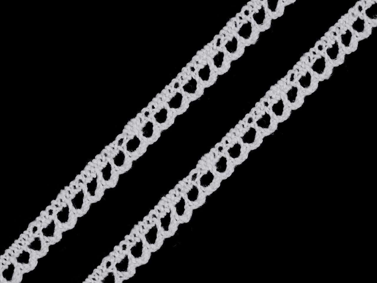 Bavlněná krajka paličkovaná šíře 8 mm, barva bílá