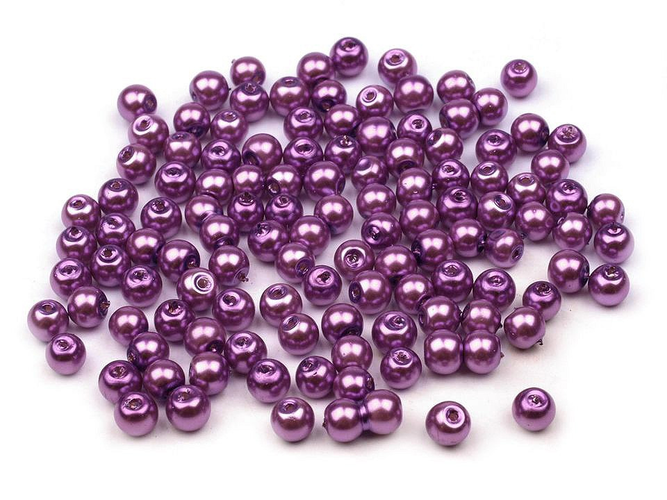 Skleněné voskové perly Ø4 mm, barva 45B fialová