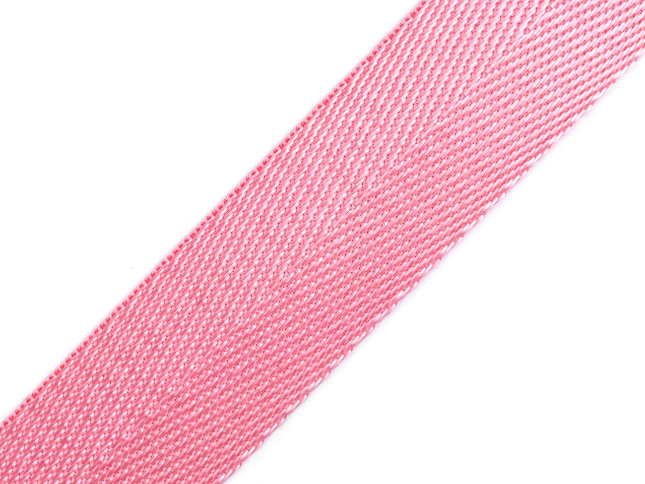 Hladký oboustranný popruh s leskem šíře 25 mm, barva 8 (3) růžová střední