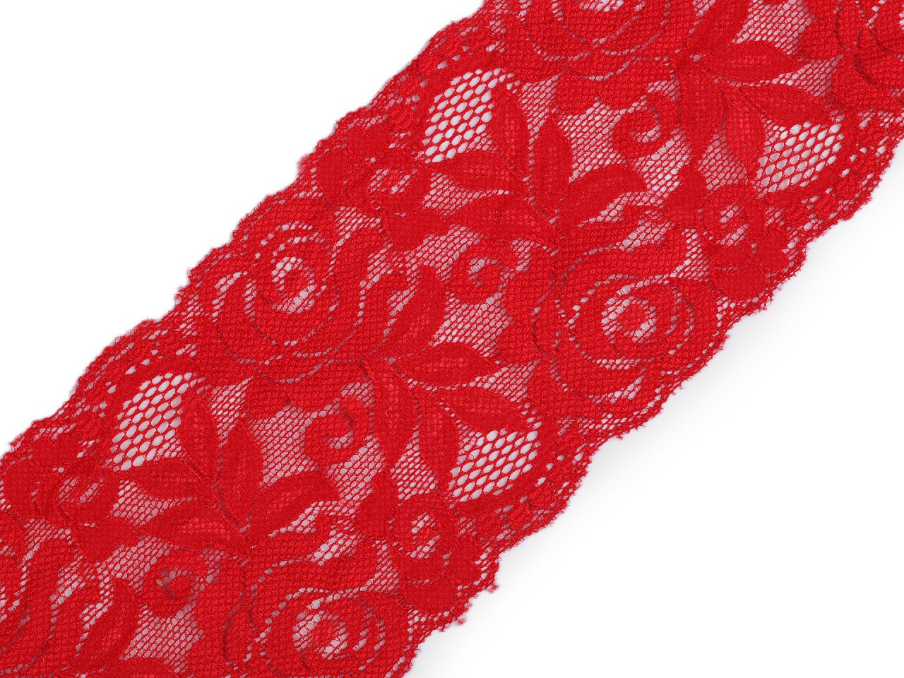Elastická krajka / vsadka šíře 80-100 mm, barva 10 (85 mm) červená