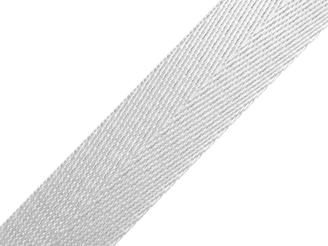 Hladký oboustranný popruh s leskem šíře 25 mm, barva 13 (11) šedá světlá
