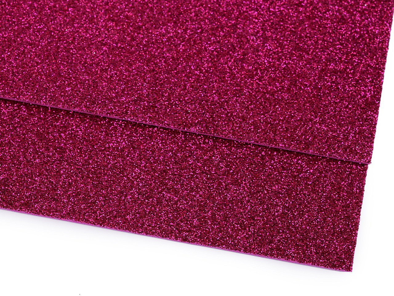 Pěnová guma Moosgummi s glitry 20x30 cm, barva 21 růžová tmavá