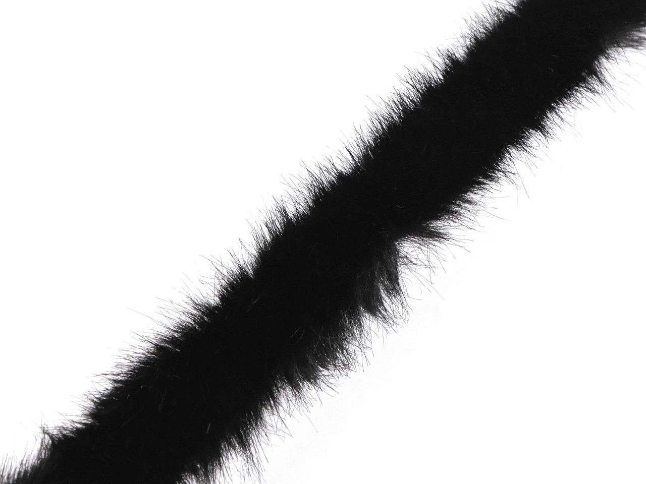 Všívací lemovka / lampas z umělé kožešiny šíře 2 cm, barva 5 černá