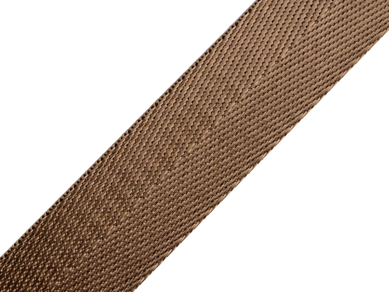 Hladký oboustranný popruh s leskem šíře 25 mm, barva 10 (14) bronzově hnědá