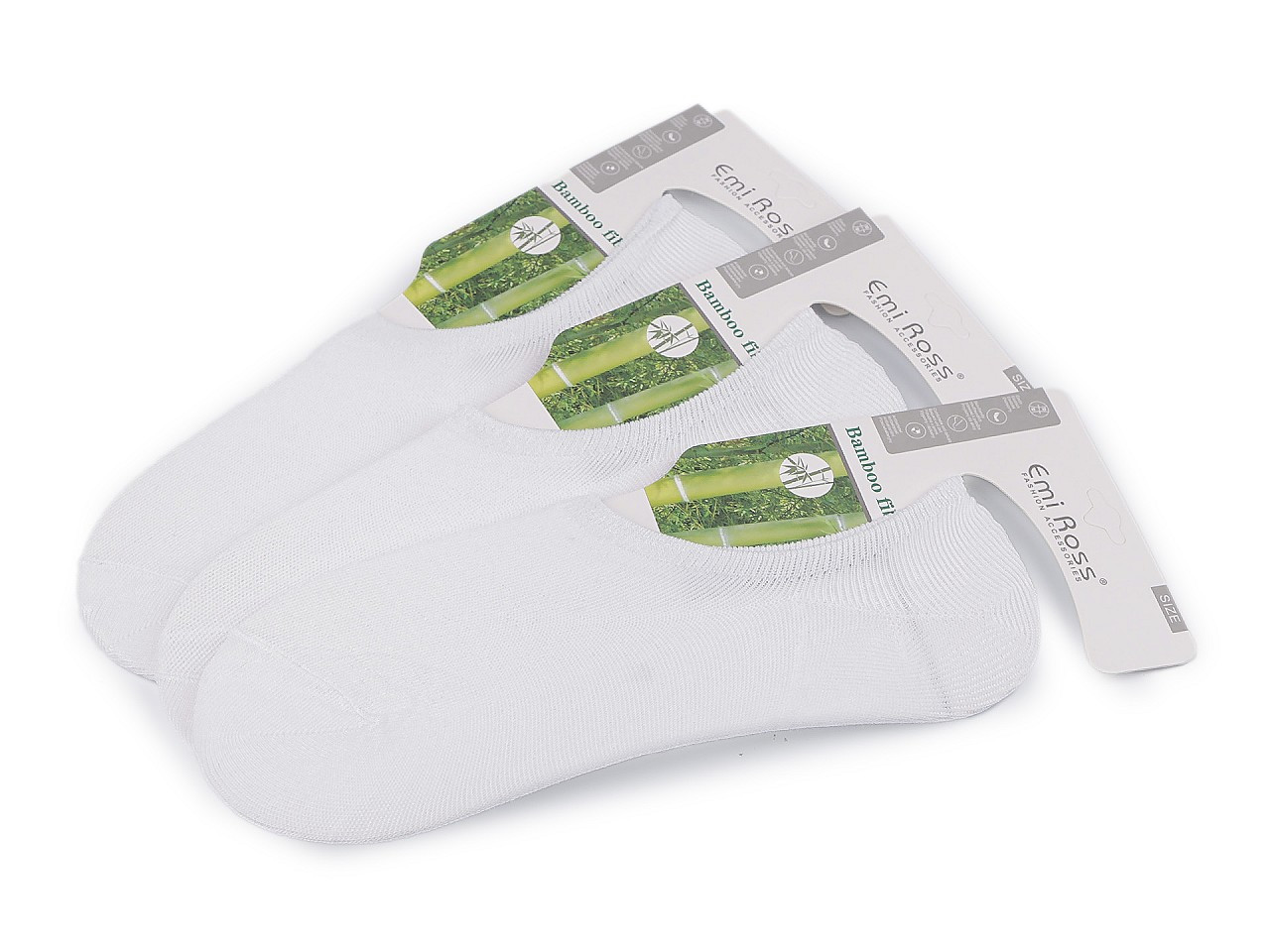 Bambusové ponožky do tenisek Emi Ross unisex, barva 2 (vel.43-47) bílá
