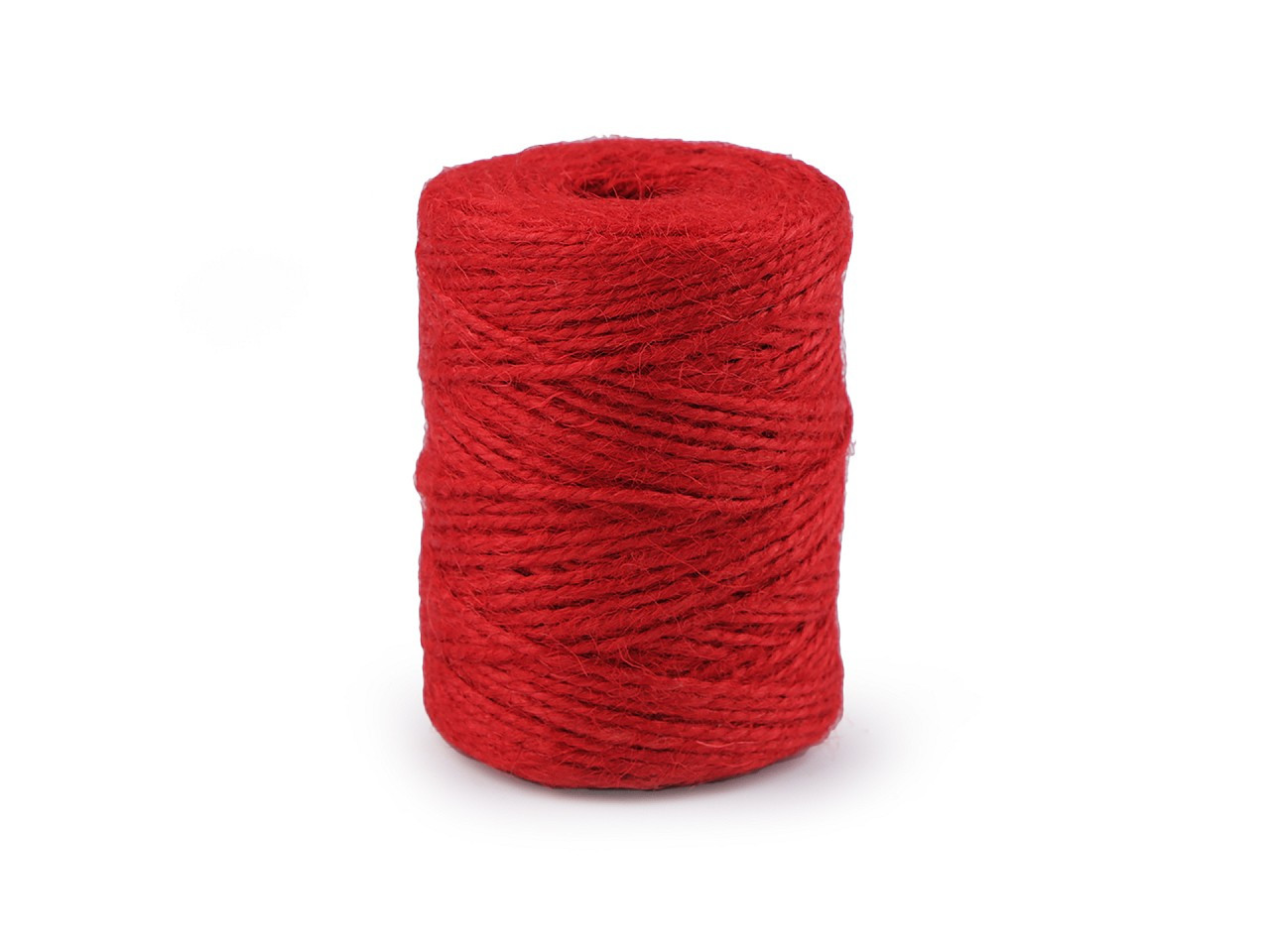 Jutový provázek Ø2 mm k pletení a háčkování i na balení, barva 4 červená