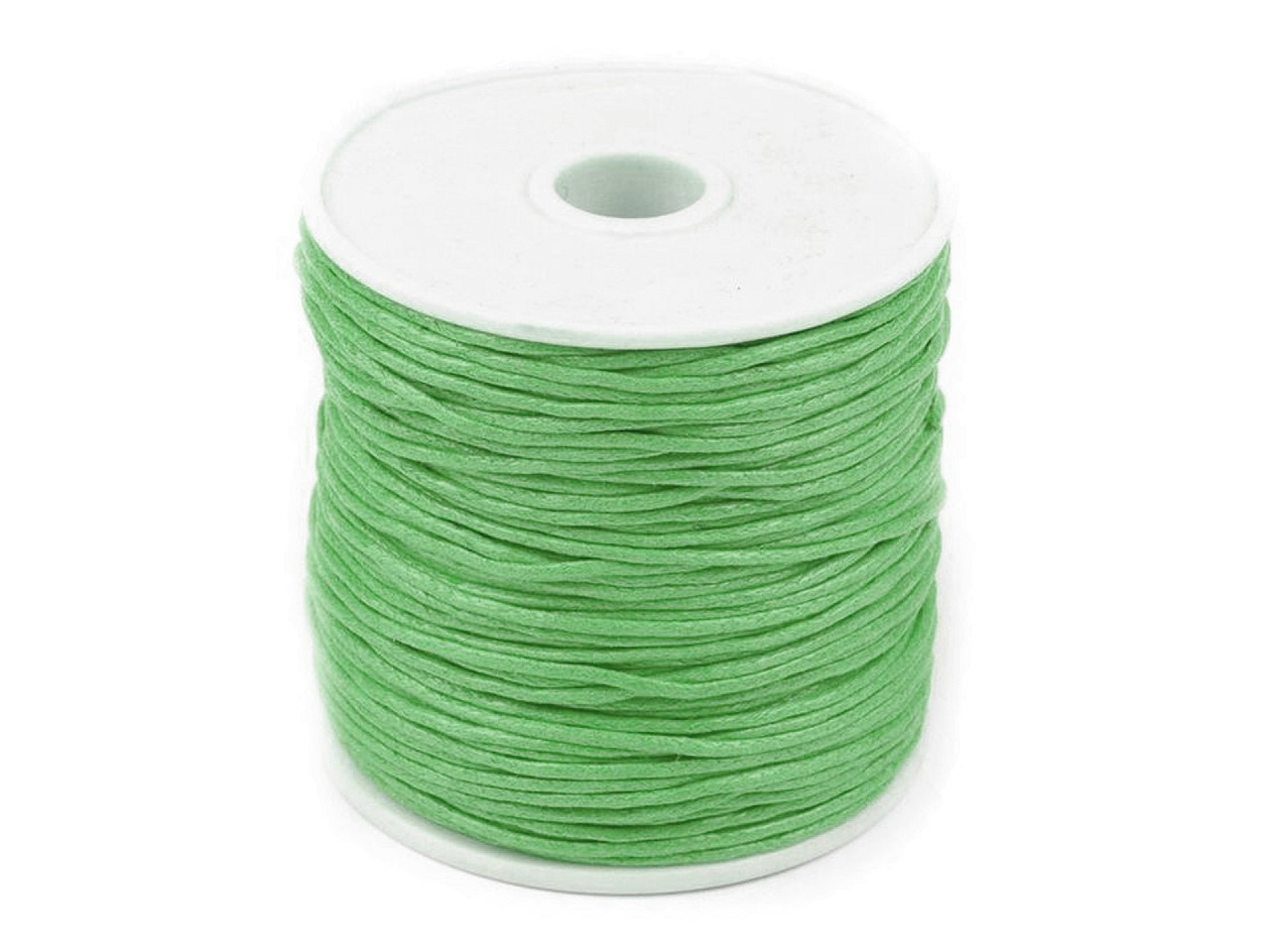 Šňůra bavlněná Ø1 mm voskovaná, barva 55 zelená pastel sv