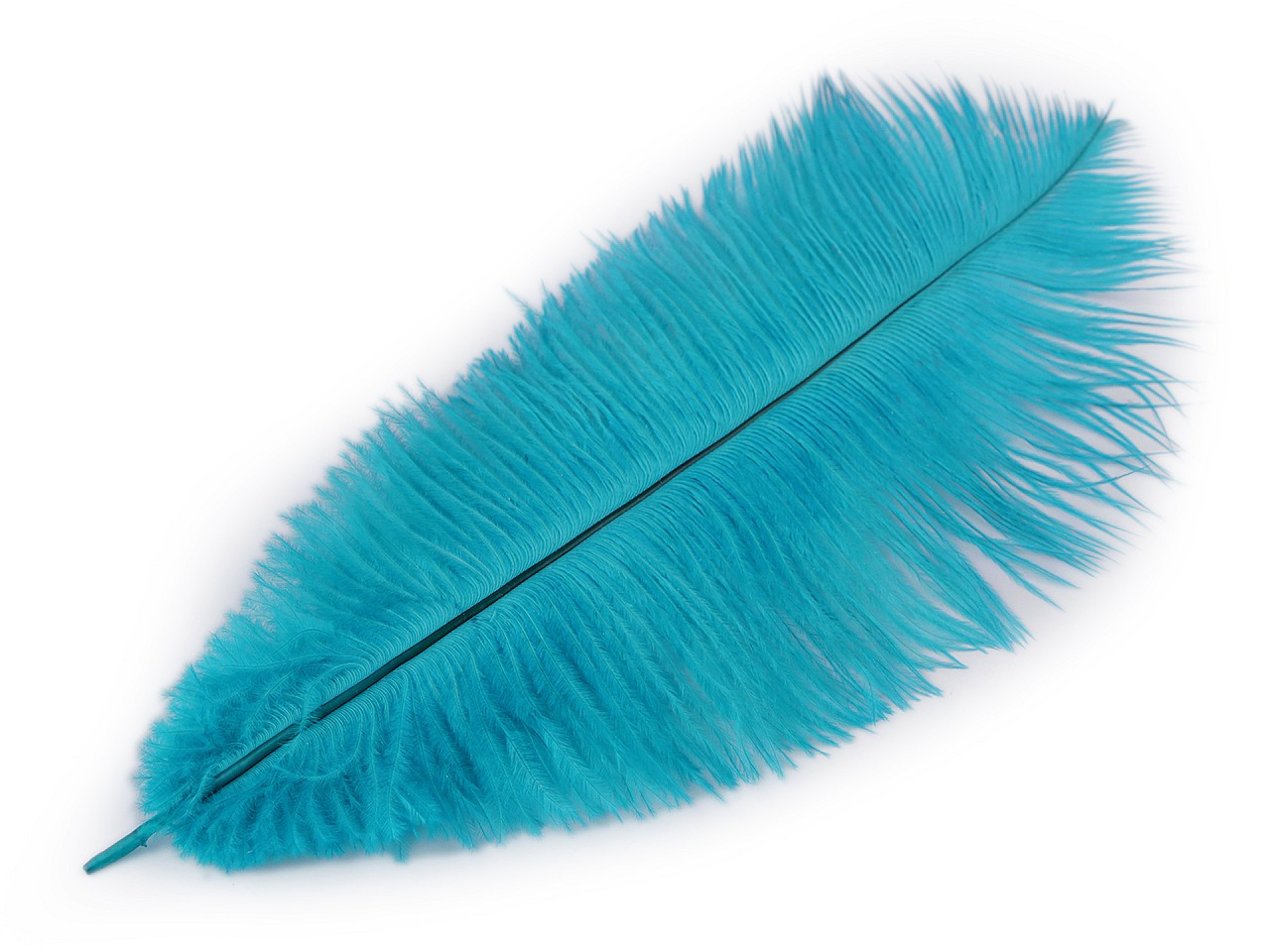 Fotografie Pštrosí peří délka cca 20-25 cm, barva 107 modrá tyrkys