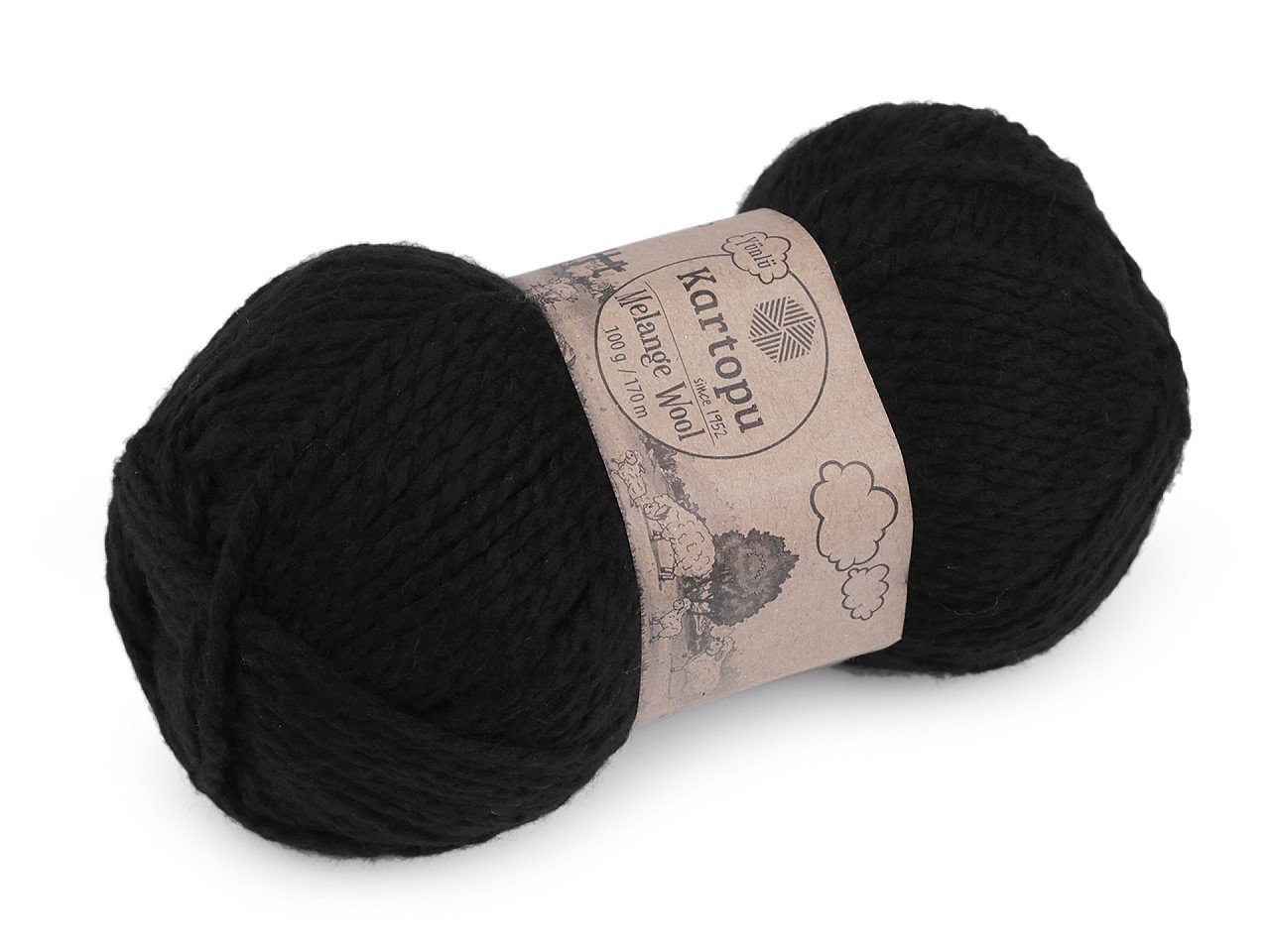 Pletací příze Melange Wool 100 g, barva 8 (940) černá