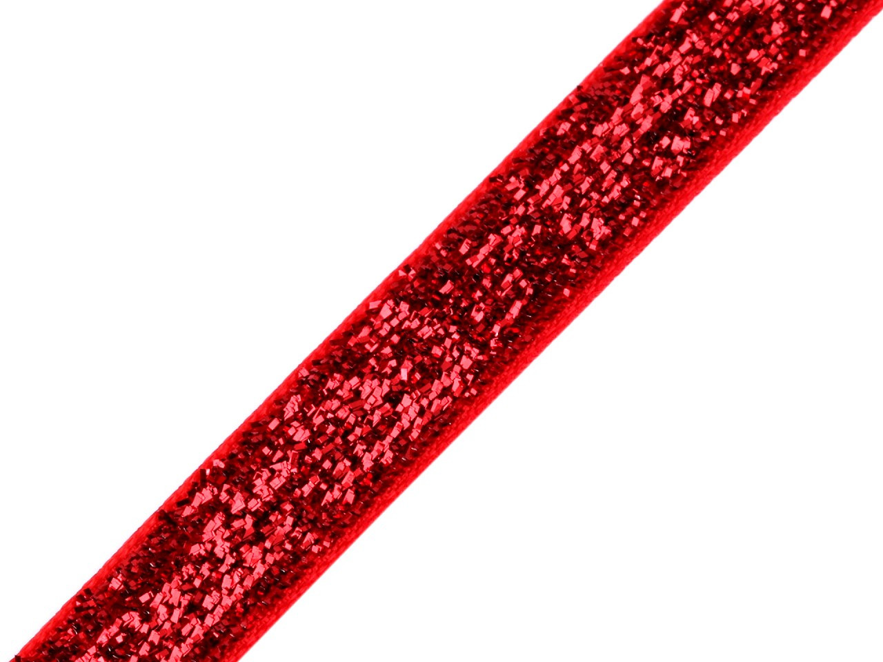 Sametová lurexová stuha šíře 10 mm, barva 4 červená