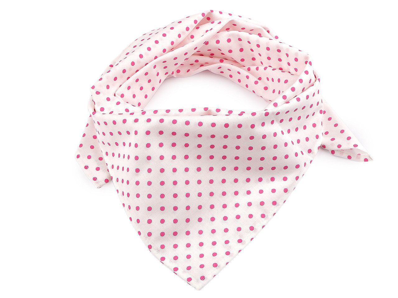 Bavlněný šátek s puntíky 65x65 cm, barva 18 bílá růžová tmavá