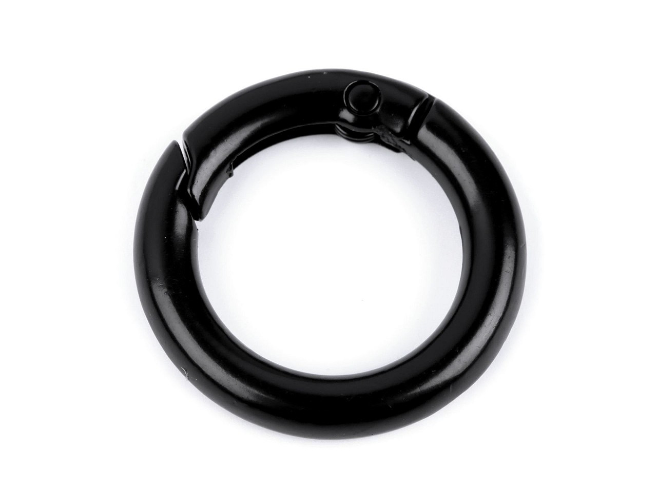 Fotografie Karabina kulatá na kabelky / kroužek na klíče Ø18 mm, barva 6 černý lak