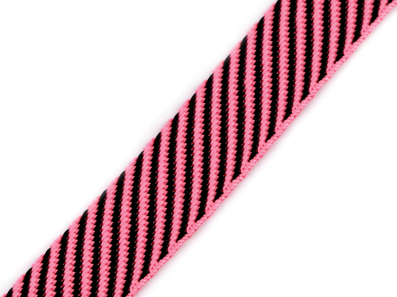 Oboustranný popruh šíře 20 mm, barva 13 růžová černá