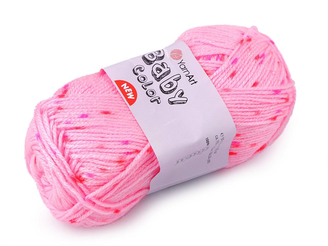 Pletací příze Baby Color 50 g, barva 13 (211) růžová