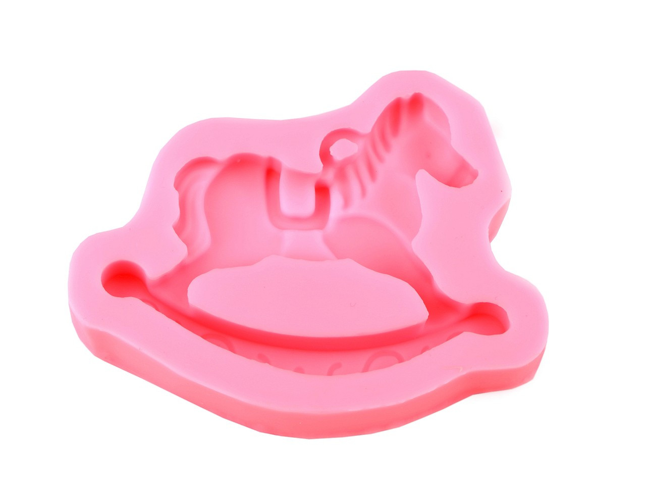 Silikonová forma houpací koník 8x10 cm, barva růžová