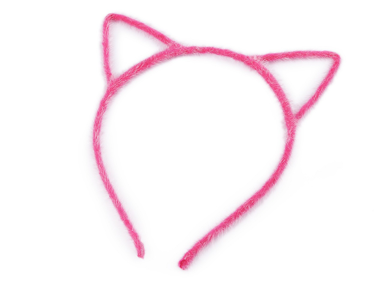 Chlupatá čelenka do vlasů kočka, barva 2 pink