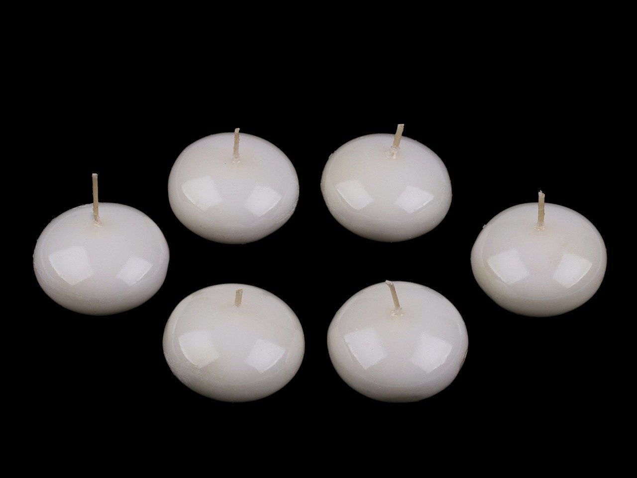 Plovoucí svíčky Ø4,5 cm, barva 3 krémová nejsvět. lesk