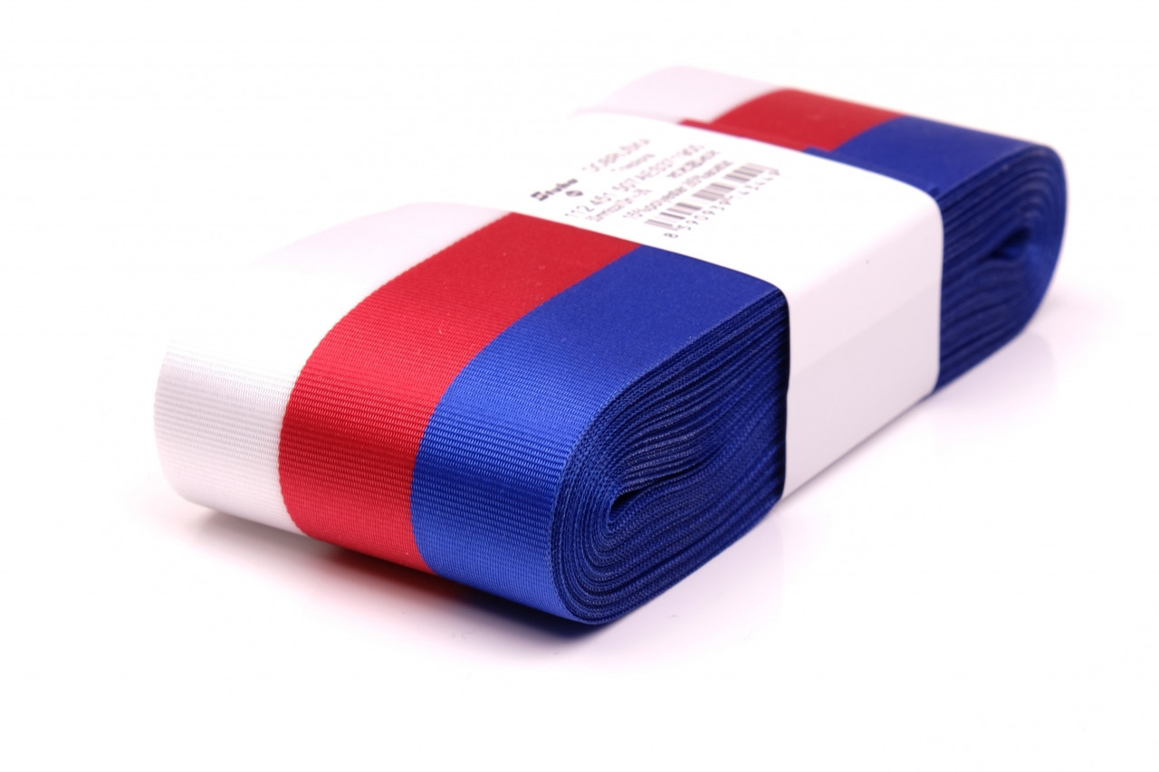 Stuha trikolora šíře 50mm ČESKÝ VÝROBEK, barva viz.obrázek