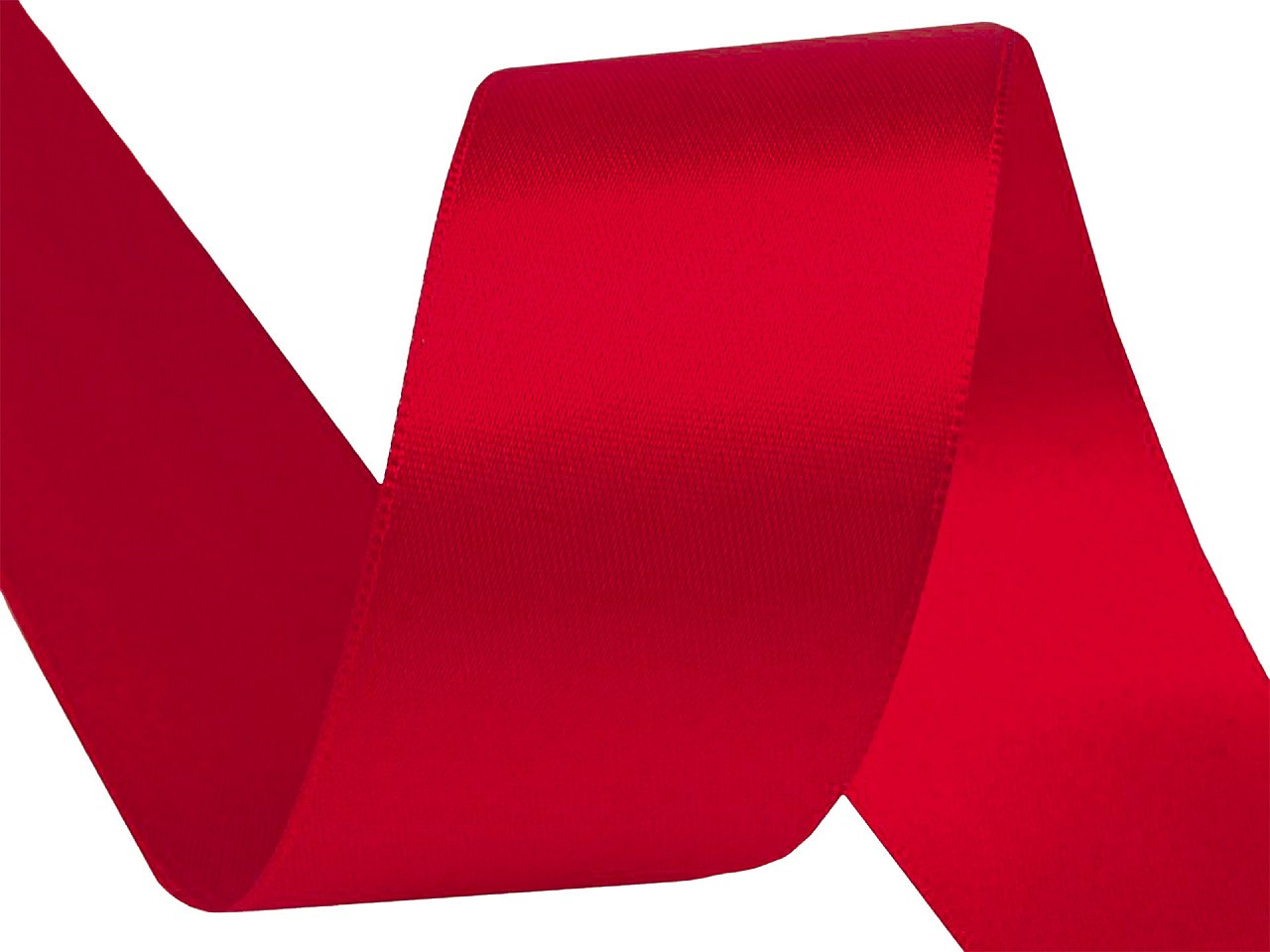 Atlasová stuha oboulící šíře 40 mm, barva 643 červená