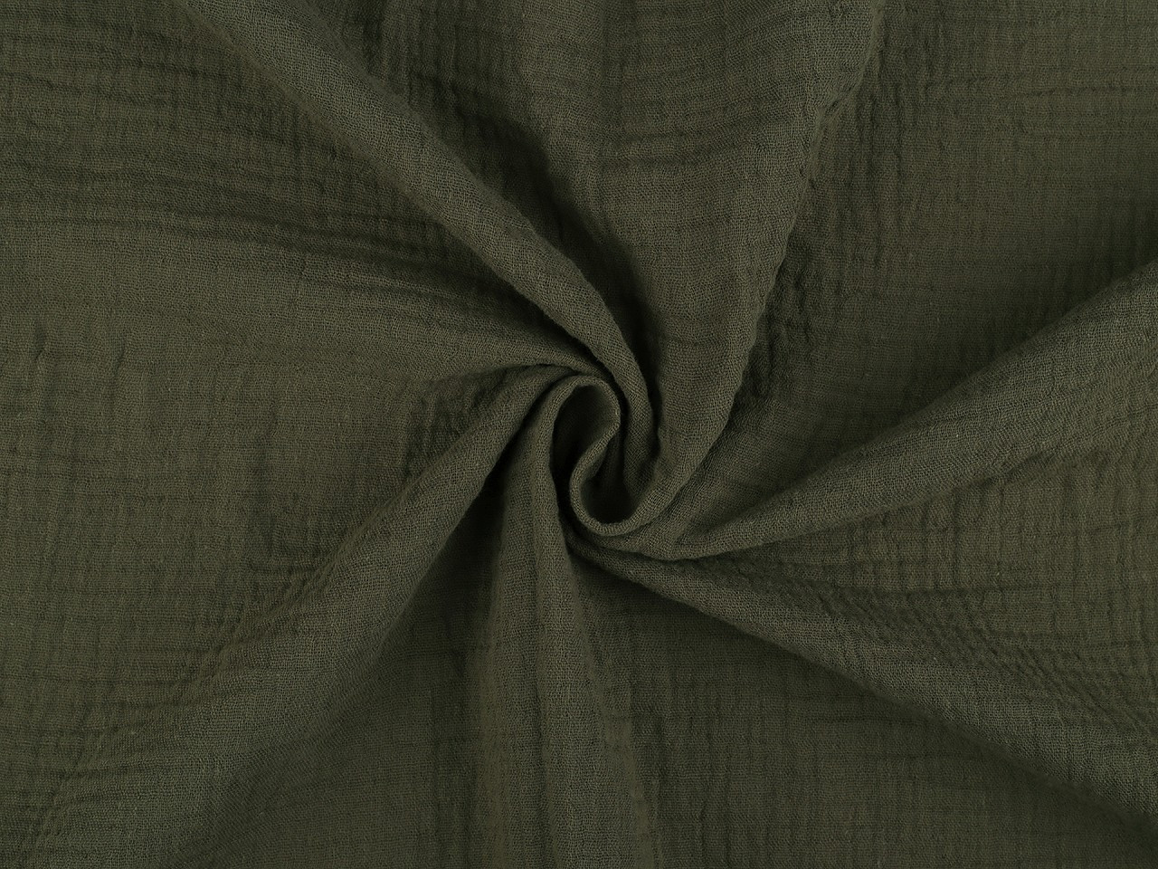 Mušelín / dvojitá gázovina, barva 10 (18) zelená khaki