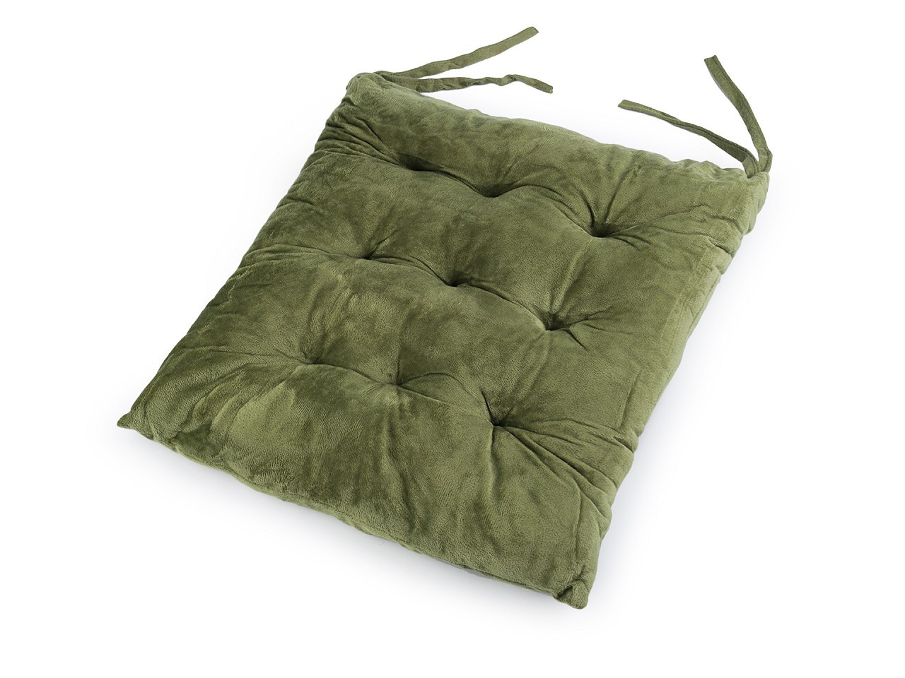Sametový podsedák na židli 40x40 cm, barva 3 zelená sv.