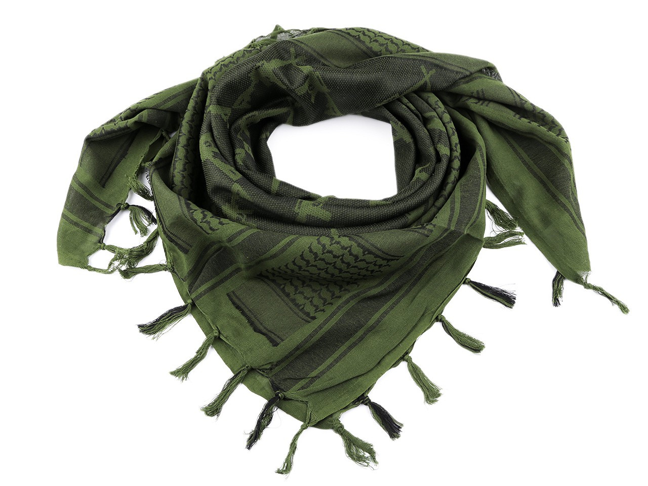 Bavlněný šátek Palestina 100x110 cm, barva 3 zelená černá