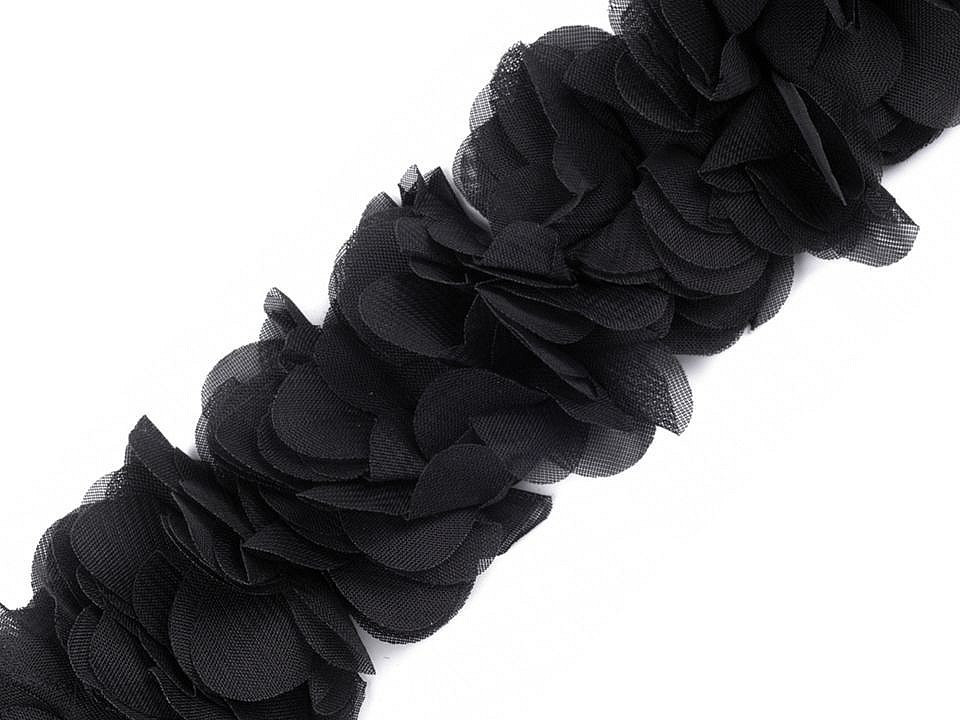 Prýmek na filcové pásce šíře 60 mm, barva 6 černá
