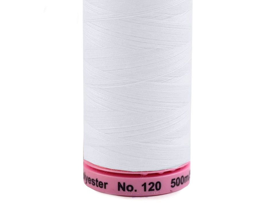 Polyesterové nitě návin 500 m Aspo Amann, barva 2000 White