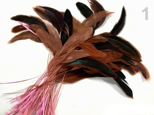Kohoutí peří délka 13-18 cm, barva 1 růžová sv.