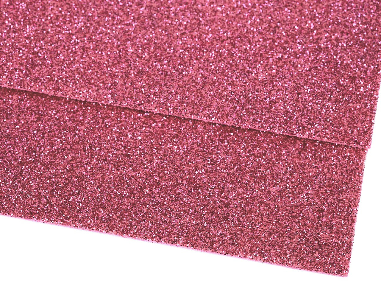 Pěnová guma Moosgummi s glitry 20x30 cm, barva 15 růžová světlá