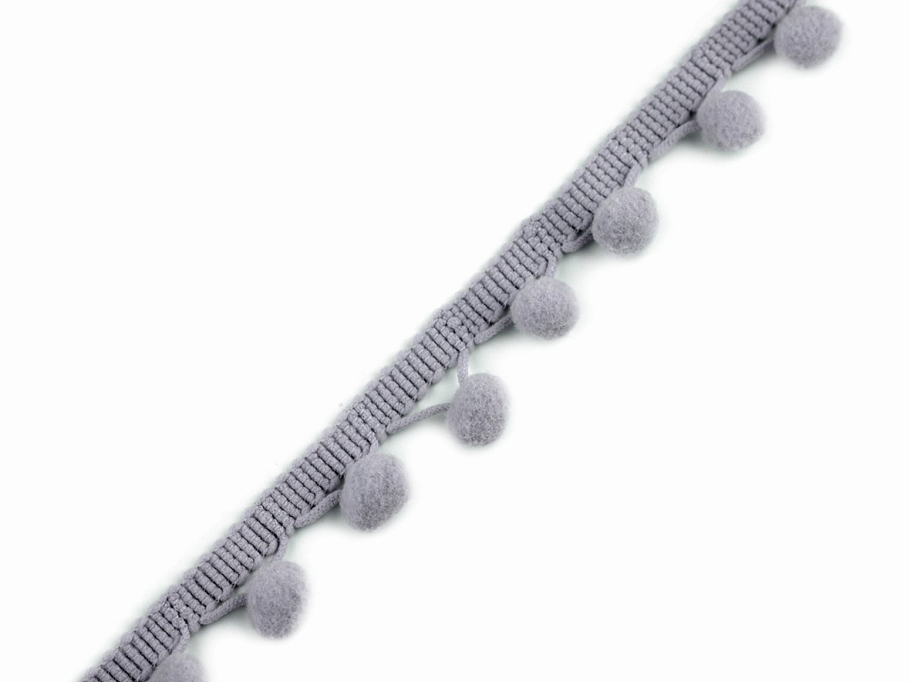 Prýmek šíře 30 mm s bambulkami Ø13 mm, barva 28 šedá