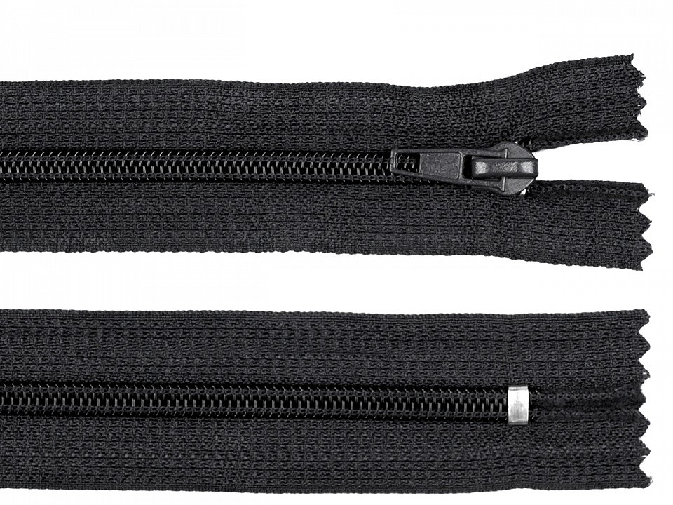 Spirálový zip šíře 5 mm délka 18 cm POL, barva 332 černá