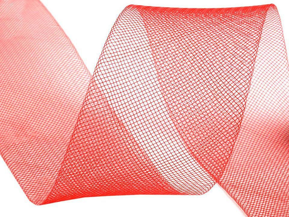 Modistická krinolína na vyztužení šatů a výrobu fascinátorů šíře 4,5 cm, barva 6 (CC07) červená