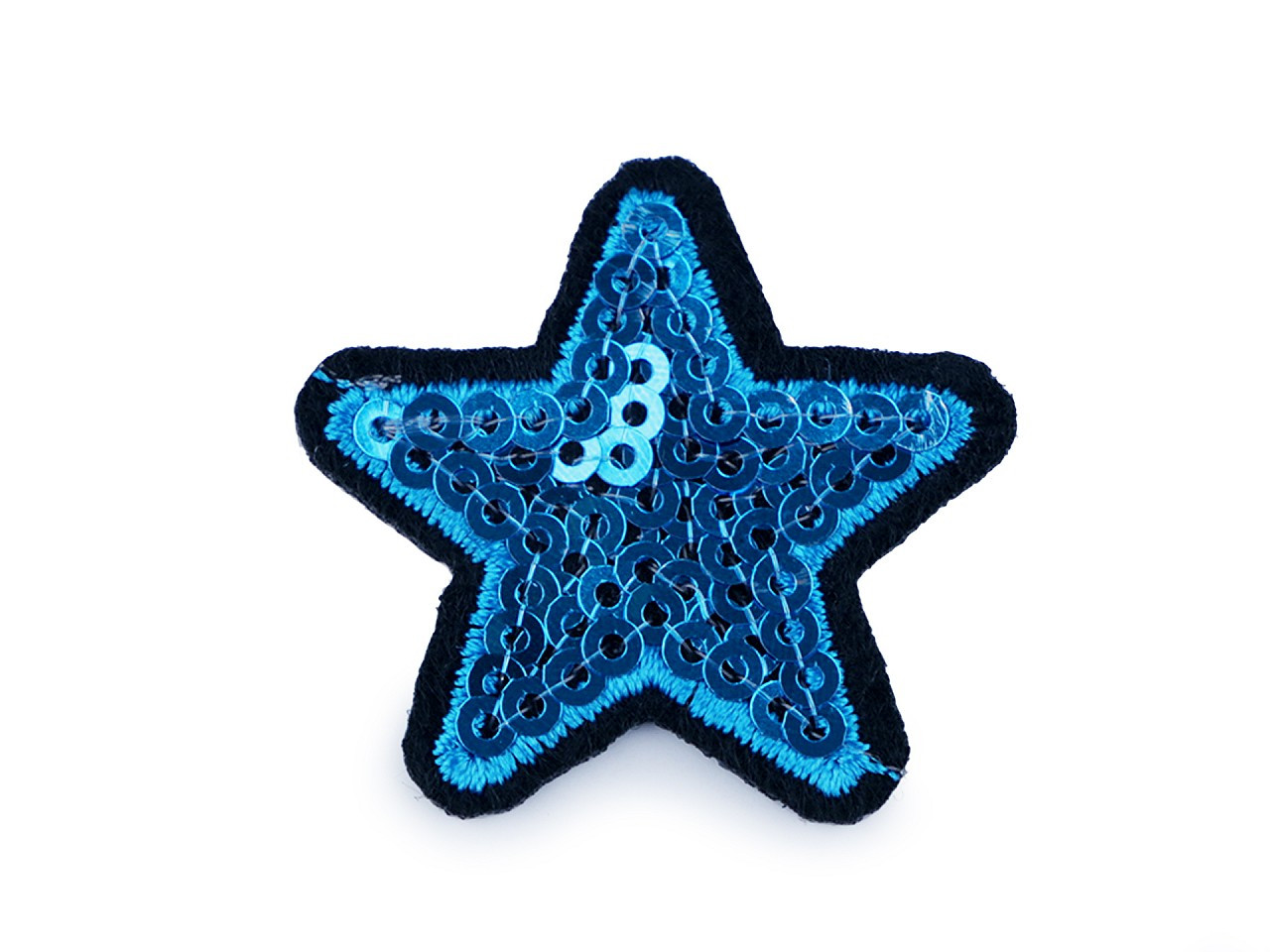 Nažehlovačka hvězda s flitry, barva 25 modrá sytá