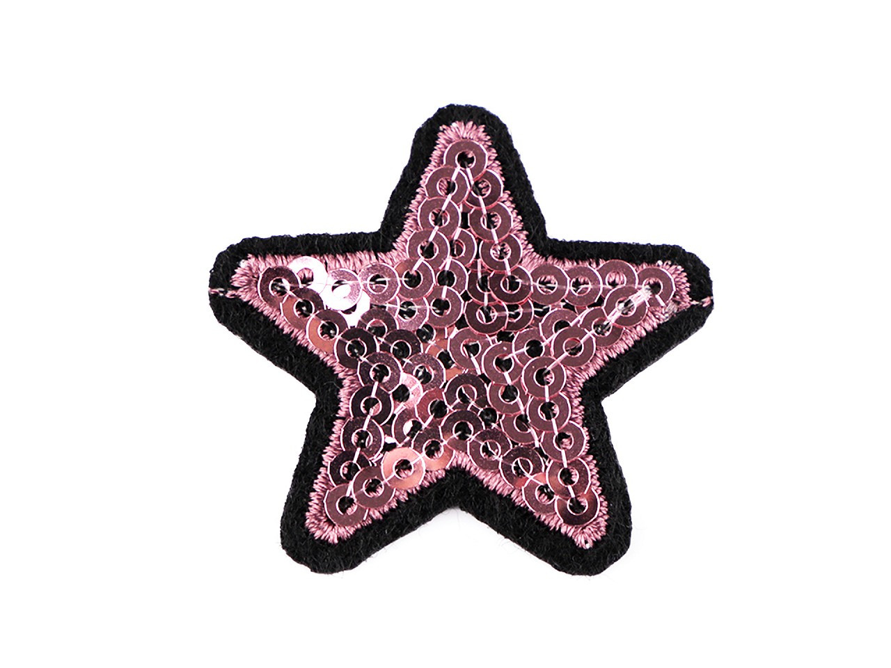 Nažehlovačka hvězda s flitry, barva 23 růžová sv.