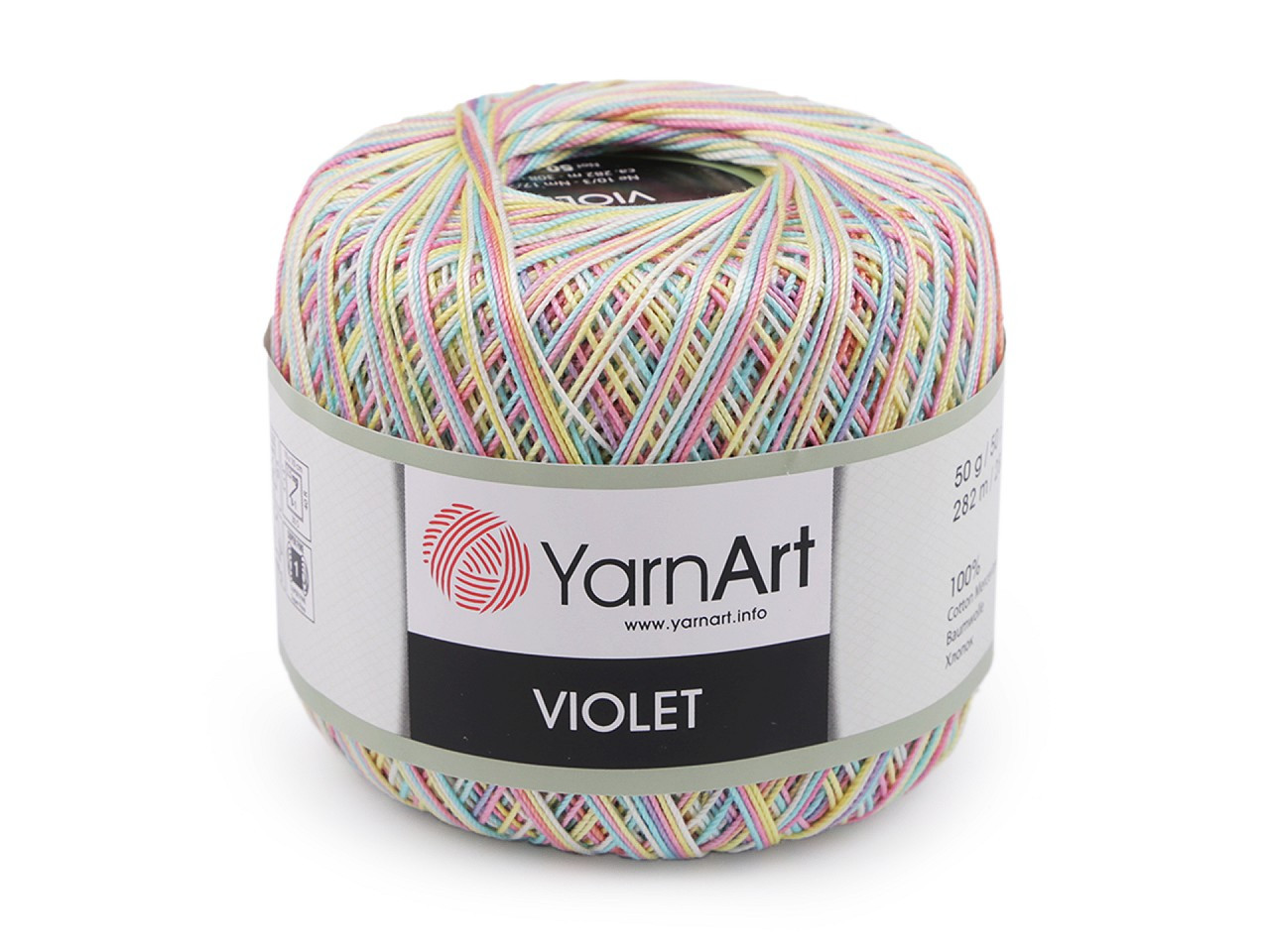 Bavlněná příze háčkovací Violet 50 g, barva 15 (502) multikolor
