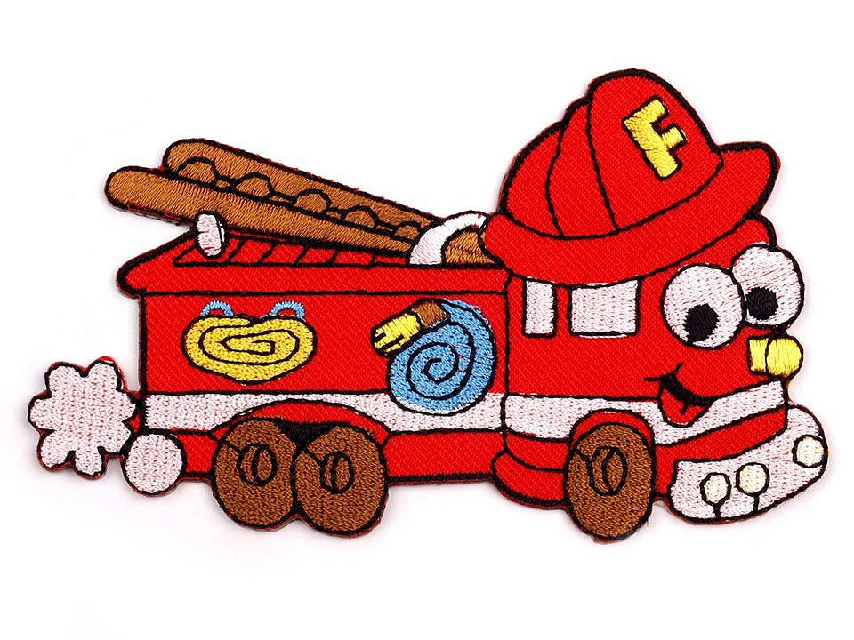 Nažehlovačka auto, traktor, loď, barva 1 červená hasiči