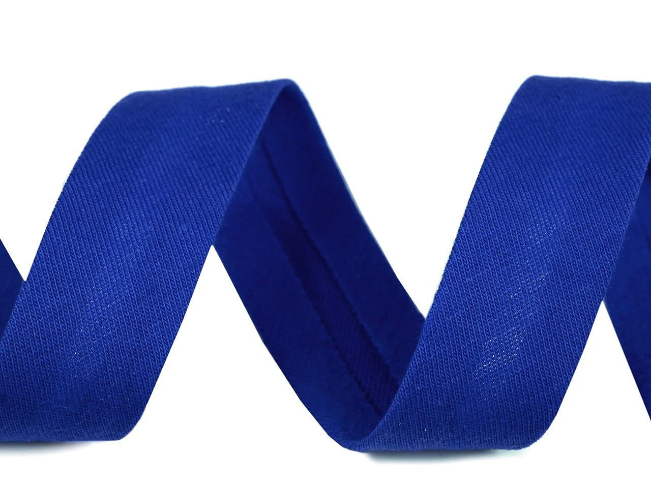 Šikmý proužek bavlněný elastický šíře 20 mm zažehlený, barva 14/ 24 modrá královská