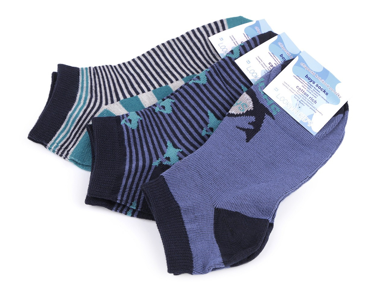 Chlapecké bavlněné ponožky kotníkové, barva 5 (vel. 28-31) mix